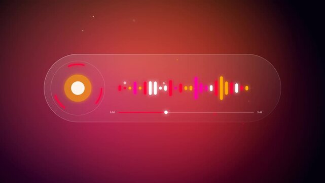 A glowing synthwave cyberpunk glassmorphism audio visualizer, blending retro neon aesthetics with modern translucent UI design.