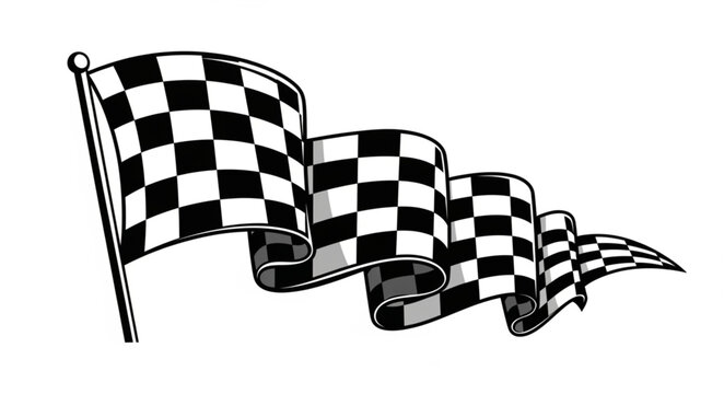 Waving Checkered Flag Symbolizing Victory and Racing.