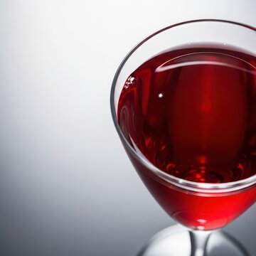 Close-up of a delicate stemware glass filled with a red liquid, focusing on the sensory evaluation of the beverage and visual clarity, event, luxury, refined