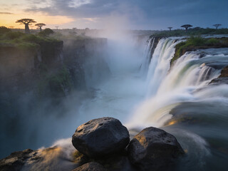 Fototapeta premium Pristine Wilderness and Plunging Waters of Victoria Falls