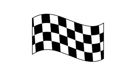 Waving checkered flag symbolizing start finish and victory in racing sports. © Sania
