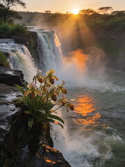 Fototapeta premium Pristine Wilderness and Plunging Waters of Victoria Falls