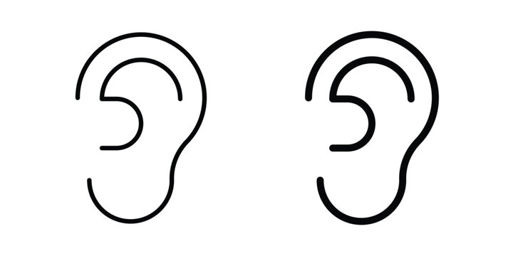 Hearing icon. Glyph solid icons collection. Line symbols