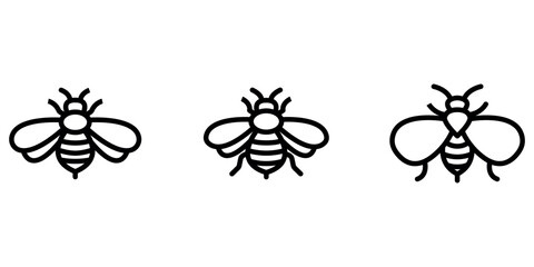 Bee outline or line icon design bundle. © PANKAJ