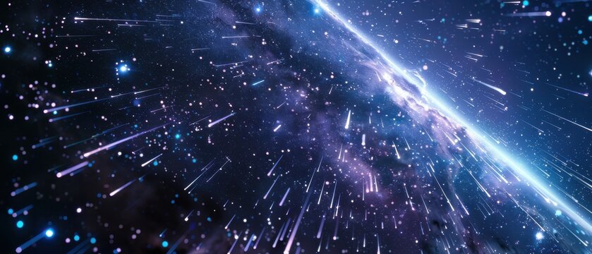 Vibrant Meteor Shower Streaking Cosmic Night Sky Ancient Astronomers Omens