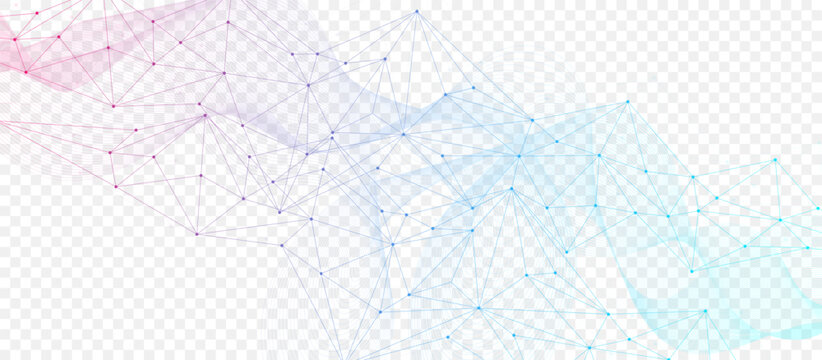 Geometric abstract background with connected line and dots. Structure molecule and communication. Big Data Visualization. Medical, technology, science background. Vector illustration.