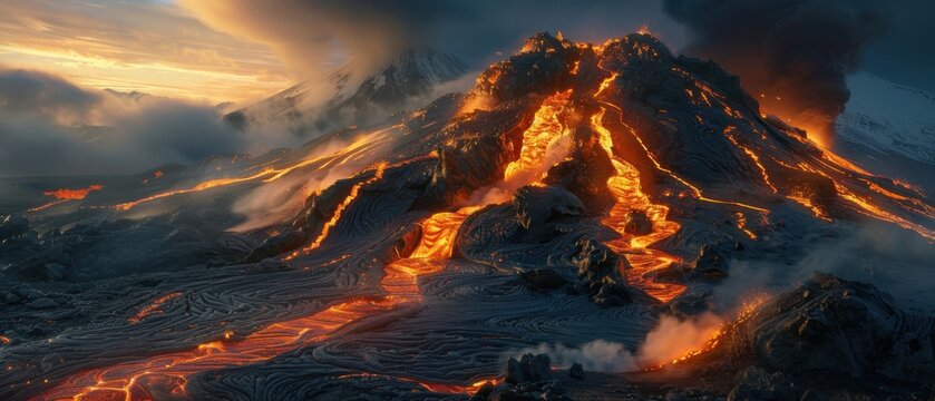 Volcanic Eruption Unleashes Lava Flows Down Snowy Slopes of Mythical Mount Olympus, Greek Gods Abode