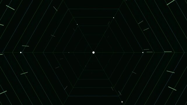 A dark and mysterious deep web hexagonal grid animation, pulsing with cyber threat energy and digital encryption.