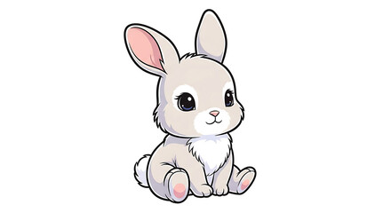 Obraz premium Cute sitting baby bunny rabbit isolated on a transparent background