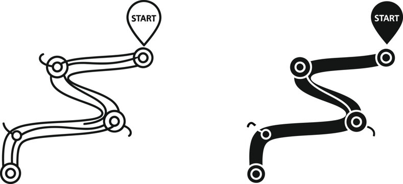 Workflow Automation Process Icon Set Vector Illustration