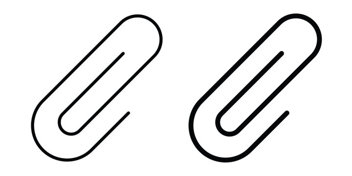Paperclip icon. Glyph solid icons collection. Line symbols