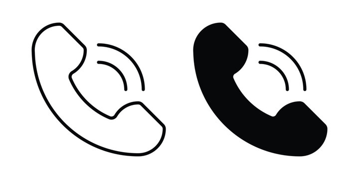 Phone call icon. Glyph solid icons collection. Line symbols