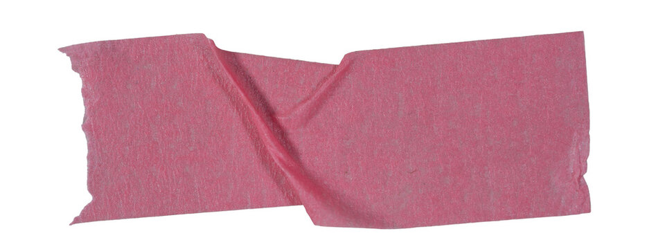 pink wrinkled torn washi tape and adhesive masking strips, paper tapes for scrapbooking, decorative creative framing, isolated on transparent or white background png
