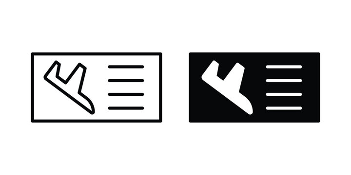 Plane Ticket icon. Glyph solid icons collection. Line symbols