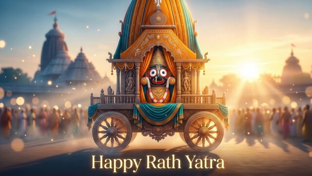 Luxury Jagannath Festival Banner &ndash; Cinematic Rath Yatra Art