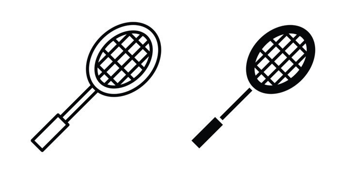 Racket icon. Glyph solid icons collection. Line symbols