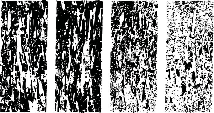 Grunge black and white texture set abstract distressed backgrounds with rough noise and scratches effect