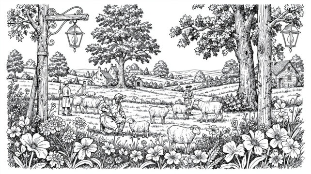 Deer in a forest glade scene.