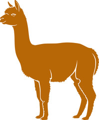 Fototapeta premium Llama and alpaca icon in flat vector style. Collection of cute camelid animal illustrations with standing poses and detailed head designs isolated.