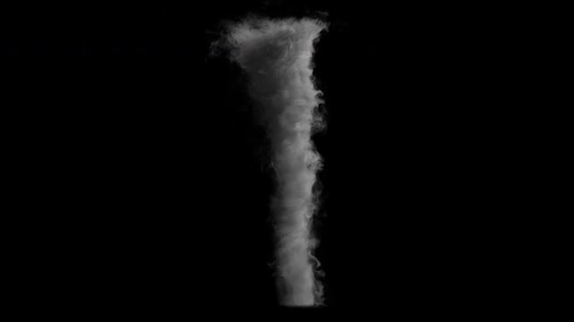 Isolated gray tornado - VFX element, 60 fps, 4K Pro Res with mask pass