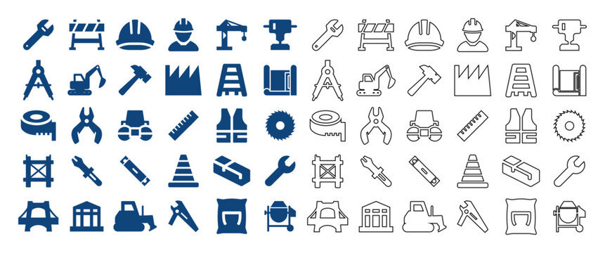 Set of construction and industry icons.