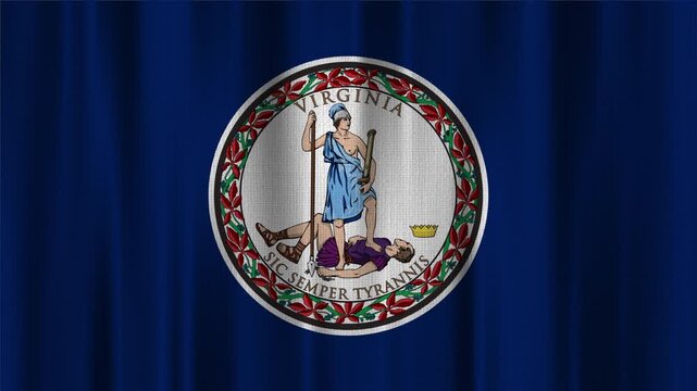 Virginia Flag Animation With Fabric Texture
