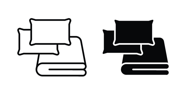 Bed linen icon and symbol series vector illustrationaging design Vector illustrationsn with pillows icon and symbol series vector illustration