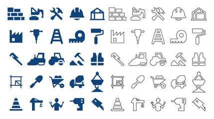 Fototapeta premium Collection of construction and engineering icons set.
