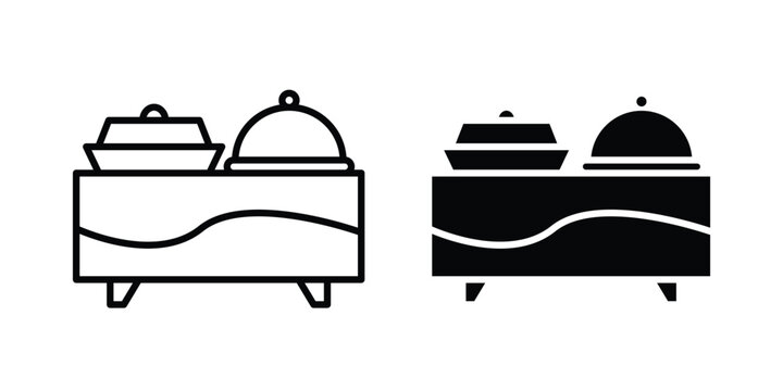 Catering buffet icon and symbol series vector illustration