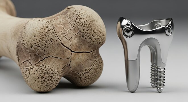 Comparison of a Cracked Porous Human Bone and a Modern Metallic Orthopedic Implant for Joi