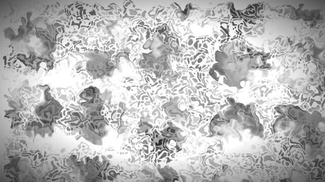An extreme macro digital bitmap overlay featuring massive pure black halftone dots with severe displacement glitch mapping and boiling static noise on a pure white background in a 4K loop.
