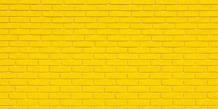 Bright Yellow Brick Wall Vector Texture for Creative Modern Design Architecture and Minimalist Art Projects