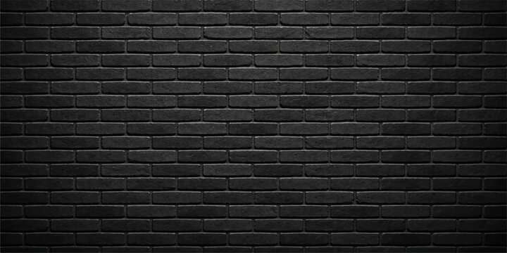 Elegant Black Brick Wall Vector with Textured Pattern for Modern Design and Creative Architectural Projects