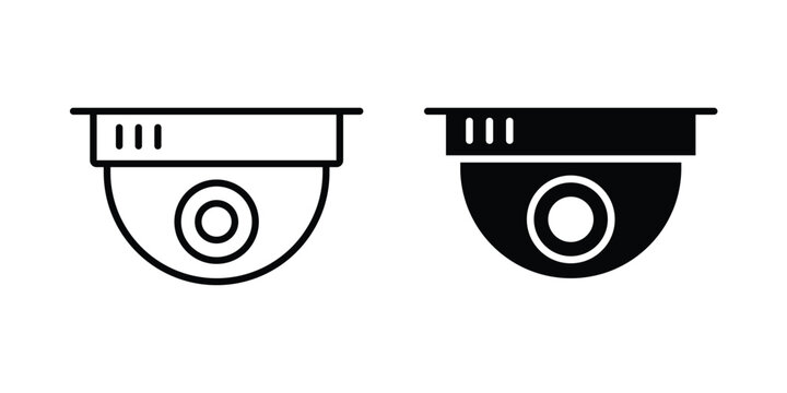 Dome cctv camera icon and symbol series vector illustration