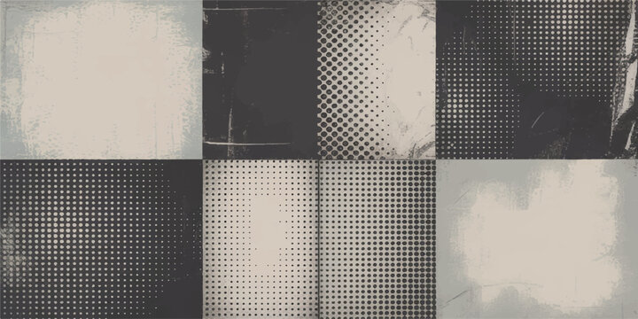 A seamless grunge metal background features an old textured door design with brown geometric patterns and black square tiles for a stylish industrial wallpaper backdrop