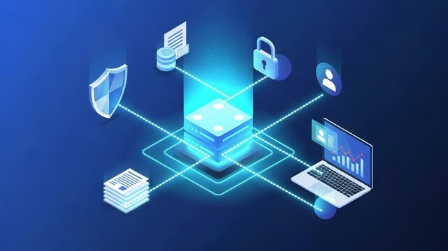 Data management and cybersecurity network concept
