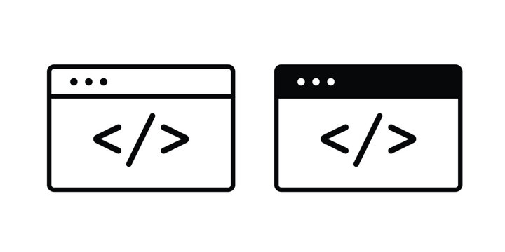 HTML script icon and symbol series vector illustration