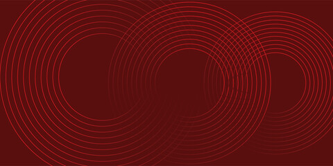 Obraz premium Abstract dark red background with white concentric elliptical lines. Modern minimalist radial pattern with elegant glowing thin curves and symmetrical geometric design.
