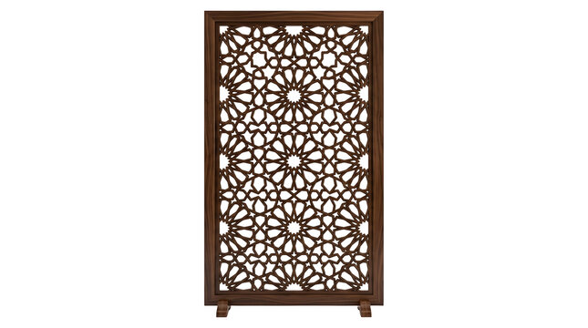 Traditional Arabic Mashrabiya Wood Carving Partition Panel