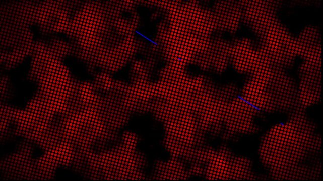 A glitched chromatic aberration halftone grunge overlay featuring aggressive screen-printed red, green, and blue dots, heavy boiling noise, and distressed analog streaks in a 4K loop.