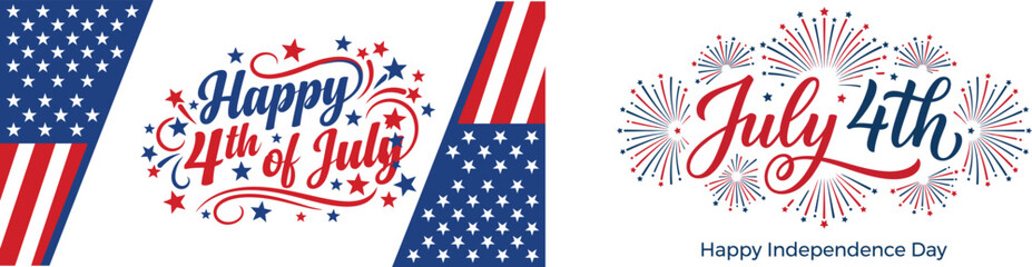 Patriotic 4th of july greeting cards and banners © Shahinur