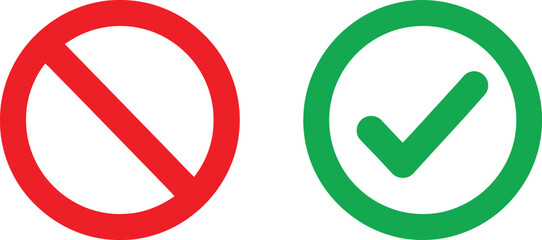 Positive and negative circular icon symbols Vector © Mst
