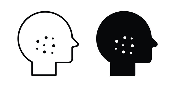 Man acne on face icon and symbol series vector illustration