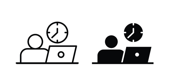 Office hours icon and symbol series vector illustration