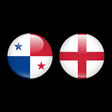 Panama vs England Football Match 2026 Round National Flag 
