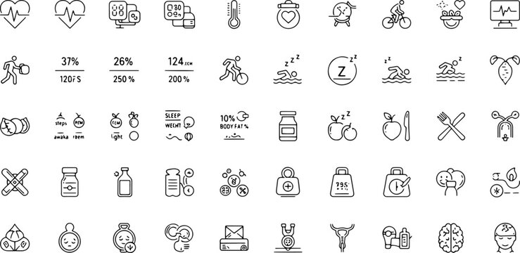 Collection of various business icons.