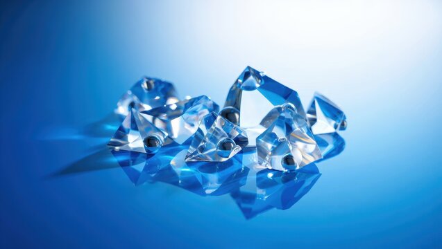 Abstract Crystal Formation on Blue