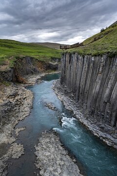 Stu&eth;lagil Canyon, basalt columns, Egilsstadir, Iceland