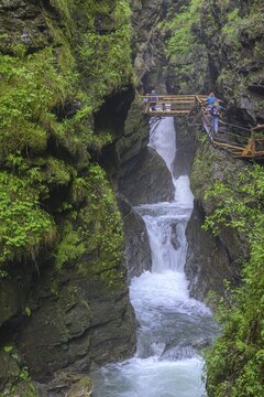Climbing facility in the Raggaschlucht gorge, Flattach, Carinthia, Austria