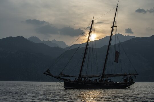 Sunset on Lake Garda, Malcesine, Italy